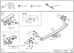 Фаркоп Galia D042A для Dodge Journey и Fiat Freemont