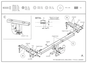 Фаркоп Galia на Fiat Grande Punto, с 2005 по 2010, вкл. Evo, с 2005 по 2010