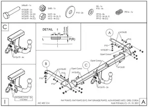 Фаркоп Galia F101A для Opel, Fiat и Alfa Romeo