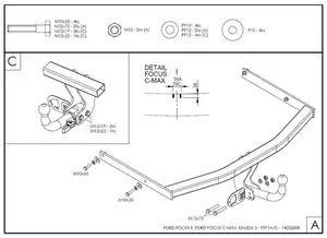 Фаркоп Galia на Ford C-Max 2, с 2003 по 2010, с 2010 по 2015