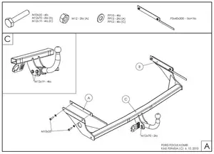 Фаркоп Galia на Ford Focus 2, универсал, с 2005 до 2011 Фаркоп Galia на Ford Focus 2, универсал, с 2005 до 2011