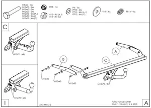 Фаркоп Galia на Ford Focus 3, универсал, с 2011