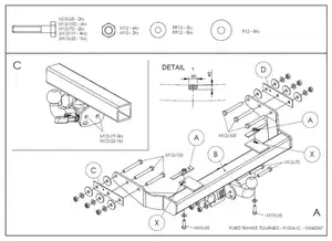 Фаркоп Galia на Ford Transit, с 2000 по 2014 (без ступеньки) Фаркоп Galia на Ford Transit, с 2000 по 2014 (без ступеньки)