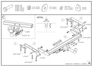 Фаркоп Galia на HONDA CR-V, с 2007 по 2012 Фаркоп Galia на HONDA CR-V, с 2007 по 2012