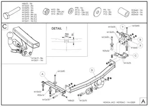 Фаркоп Galia на Honda Jazz, с 2008 по 2014 Фаркоп Galia на Honda Jazz, с 2008 по 2014