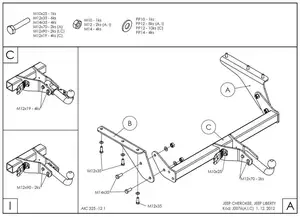 Фаркоп Galia на Jeep Cherokee, KJ, с 2001 по 2008 (для авто с круглыми фарами и запаской на задней двери) Фаркоп Galia на Jeep Cherokee, KJ, с 2001 по 2008 (для авто с круглыми фарами и запаской на задней двери)