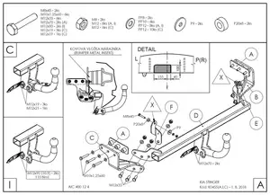 Быстросъёмный фаркоп Galia K045C для Kia Stinger