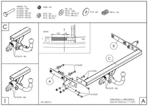Фаркоп Galia на Mercedes B, w245, с 2005 по 2011 Фаркоп Galia на Mercedes B, w245, с 2005 по 2011