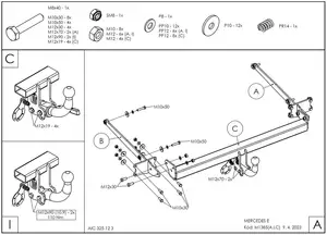 Быстросъёмный фаркоп Galia M138C для Mercedes-Benz E-Class