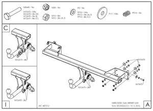 Быстросъёмный фаркоп Galia M134C для Mercedes-Benz и Infiniti