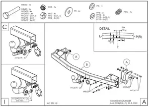 Быстросъёмный фаркоп Galia M126C для Mitsubishi Outlander