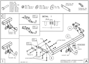 Фаркоп Galia на Mitsubishi Pajero 3-4, 3/5 дверей, с 2000 по 2007, с 2007 Фаркоп Galia на Mitsubishi Pajero 3-4, 3/5 дверей, с 2000 по 2007, с 2007