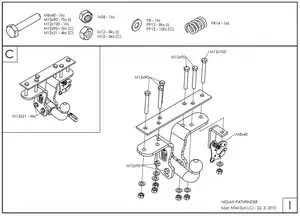 Фаркоп Galia на Nissan Pathfinder, R51, с 2004 по 2014 Фаркоп Galia на Nissan Pathfinder, R51, с 2004 по 2014