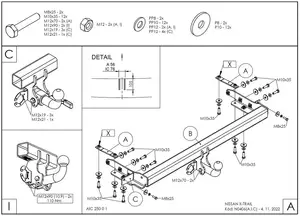 Быстросъёмный фаркоп Galia N040C для Nissan X-Trail