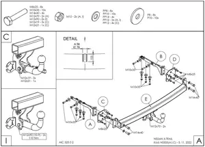 Фаркоп Galia N050A для Nissan X-Trail