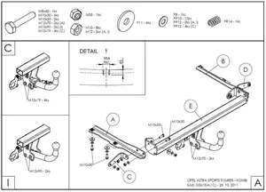 Фаркоп Galia на Opel Astra J, седан, универсал, с 2009 по 2015