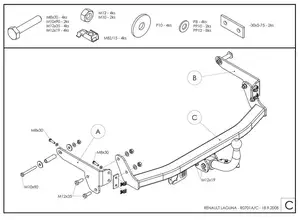 Фаркоп Galia на Renault Laguna, лифтбек, с 2001 по 2008