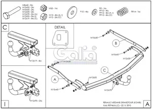 Фаркоп Galia на Renault Megane 3, универсал, с 2008 по 2016