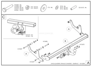 Фаркоп Galia D040A для Renault Sandero и Sandero Stepway