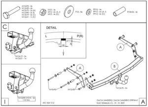 Фаркоп Galia D044A для Renault Sandero и Sandero Stepway
