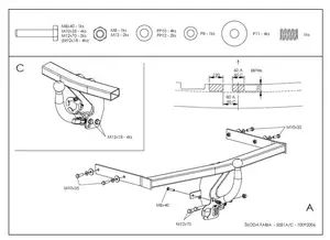 Фаркоп Galia на Skoda Fabia, хэтчбек, с 2000 по 2007, с 2007 по 2014(кроме RS)