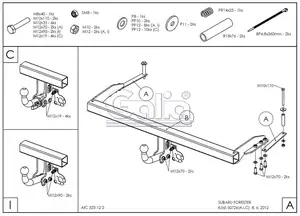 Фаркоп Galia на Subaru Forester, с 1997 по 2008 г.