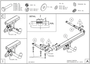 Фаркоп Galia на Subaru Forester, с 2008 по 2012
