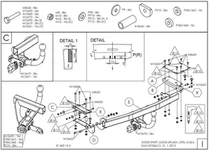 Фаркоп Galia на Suzuki Swift, хэтчбек, с 2005 по 2009 (искл. 4WD)