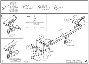 Фаркоп Galia T053A для Toyota Corolla Verso