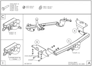 Фаркоп Galia T063A для Toyota Verso