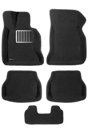 Коврики в салон текстильные Euromat 3D lux BMW 5 (E60/E39) (2007-2010), черные (5 шт.)