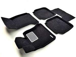 Коврики в салон текстильные Euromat 3D lux BMW 7 (F02) (2009-2014), черные (5 шт.)