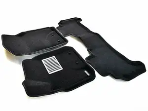 Коврики в салон текстильные Euromat 3D lux TOYOTA Land Cryiser 200 (2007-2012), черные (3 шт.)