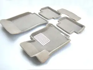 Коврики в салон текстильные Euromat 3D lux MERCEDES С-class W204 (2008-2014), бежевые (5 шт.)