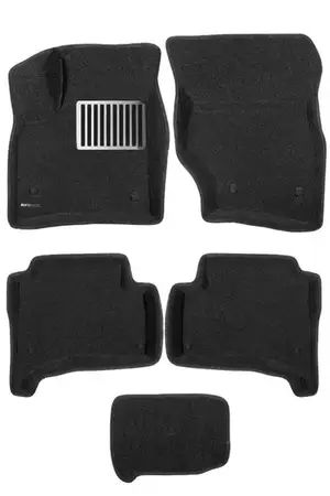 Коврики в салон текстильные Euromat 3D lux VOLKSWAGEN Touareg (2006-2009), черные (5 шт.)