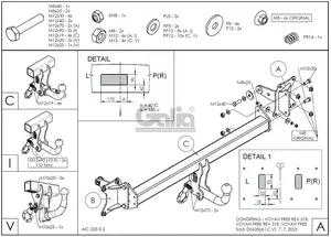 Быстросъемный фаркоп Galia D063A на VOYAH FREE REV 318 внедорожник, условно съемный V 2021 года выпуска