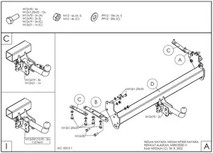 Быстросъёмный фаркоп Galia N052C для Mercedes-Benz, Renault и Nissan
