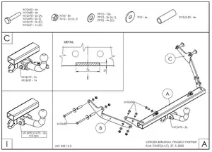 Быстросъёмный фаркоп Galia C043C для Citroen и Peugeot