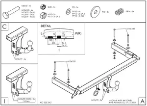 Фаркоп Galia A035A для Audi A4