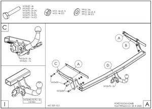 Быстросъёмный фаркоп Galia F096C для Ford Focus