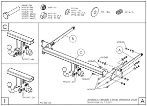 Фаркоп Galia M125A для Mercedes-Benz C-Class