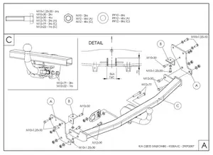 Быстросъёмный фаркоп Galia K030C для Kia Ceed