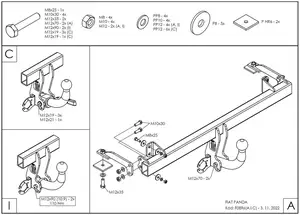 Фаркоп Galia F089A для Fiat Panda