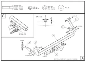 Фаркоп Galia S064A для Seat Inca и Volkswagen Caddy