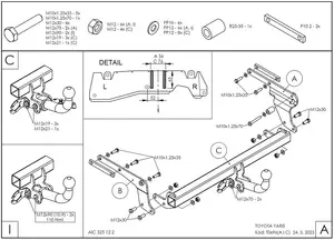 Быстросъёмный фаркоп Galia T069C для Toyota Yaris