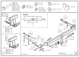 Фаркоп Galia H096A для Honda Jazz и Fit