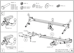 Фаркоп Galia O068A для Opel Astra K