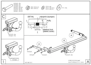 Быстросъёмный фаркоп Galia F135C для Ford Focus 4