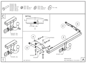Быстросъёмный фаркоп Galia N057C для Nissan Note
