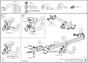 Фаркоп Galia M147A для MG ZS
